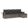 Gartensofa-Set mit Kissen, 5-teilig, graues synthetisches Rattan von , Gartensets - Ref: Foro24-3220089, Preis: 294,74 €, Rab...