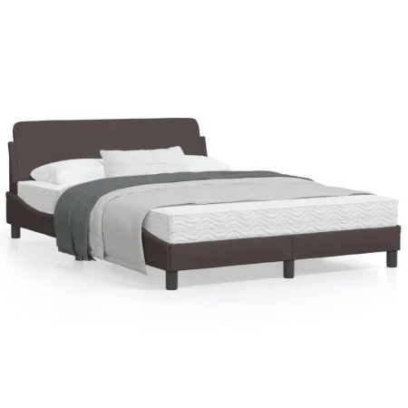 Bed frame with headboard in brown fabric 140x200 cm by , Beds and slatted bases - Ref: Foro24-373188, Price: 142,83 €, Discou...