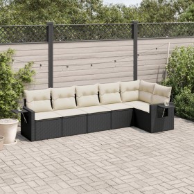 6-piece garden sofa set and black synthetic rattan cushions by , Garden sets - Ref: Foro24-3220185, Price: 354,17 €, Discount: %