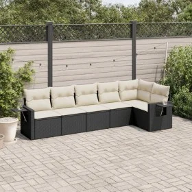 6-piece garden sofa set and black synthetic rattan cushions by , Garden sets - Ref: Foro24-3220185, Price: 379,17 €, Discount: %