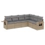 Garden sofa set with cushions 6 pieces beige synthetic rattan by , Garden sets - Ref: Foro24-3220208, Price: 395,67 €, Discou...