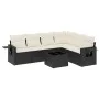 Set de comedor de jardín 7 pzas y cojines ratán sintético negro de , Conjuntos de jardín - Ref: Foro24-3220215, Precio: 426,0...