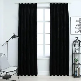 Blackout curtains with hooks 2 pcs black velvet 140x245 cm by vidaXL, Curtains and curtains - Ref: Foro24-134494, Price: 66,5...