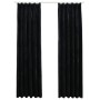 Blackout curtains with hooks 2 pcs black velvet 140x245 cm by vidaXL, Curtains and curtains - Ref: Foro24-134494, Price: 68,3...