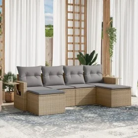Gartensofa-Set mit Kissen, 6-teilig, beiges synthetisches Rattan von , Gartensets - Ref: Foro24-3220518, Preis: 344,12 €, Rab...