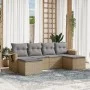 Garden sofa set with cushions 6 pieces beige synthetic rattan by , Garden sets - Ref: Foro24-3220518, Price: 344,12 €, Discou...