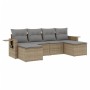 Gartensofa-Set mit Kissen, 6-teilig, beiges synthetisches Rattan von , Gartensets - Ref: Foro24-3220518, Preis: 340,25 €, Rab...