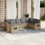 9-teiliges Gartensofa-Set mit beigen synthetischen Rattankissen von , Gartensets - Ref: Foro24-3220598, Preis: 555,11 €, Raba...