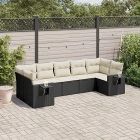 7-piece garden dining set and black synthetic rattan cushions by , Garden sets - Ref: Foro24-3220585, Price: 446,97 €, Discou...