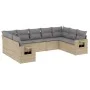 9-teiliges Gartensofa-Set mit beigen synthetischen Rattankissen von , Gartensets - Ref: Foro24-3220598, Preis: 555,11 €, Raba...