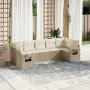 7-piece garden sofa set and beige synthetic rattan cushions by , Garden sets - Ref: Foro24-3220587, Price: 521,01 €, Discount: %