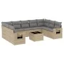 Garden sofa set with beige cushions 10 pieces synthetic rattan by , Garden sets - Ref: Foro24-3220608, Price: 609,71 €, Disco...