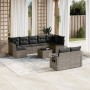 10-teiliges Gartensofa-Set mit grauen synthetischen Rattankissen von , Gartensets - Ref: Foro24-3220629, Preis: 572,92 €, Rab...