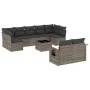 10-piece garden sofa set with gray synthetic rattan cushions by , Garden sets - Ref: Foro24-3220629, Price: 591,47 €, Discoun...