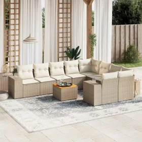 Gartensofa-Set mit beigen Kissen, 10-teilig, synthetisches Rattan von , Gartensets - Ref: Foro24-3257934, Preis: 729,40 €, Ra...