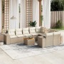 Garden sofa set with beige cushions 10 pieces synthetic rattan by , Garden sets - Ref: Foro24-3257934, Price: 730,77 €, Disco...