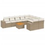 Garden sofa set with beige cushions 10 pieces synthetic rattan by , Garden sets - Ref: Foro24-3257934, Price: 730,77 €, Disco...