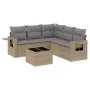 Garden sofa set with cushions 6 pieces beige synthetic rattan by , Garden sets - Ref: Foro24-3220158, Price: 385,86 €, Discou...