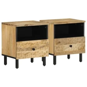 Nachttische 2 Stück aus massivem Mangoholz 40x33x46 cm von , Nachttische - Ref: Foro24-356898, Preis: 74,48 €, Rabatt: %