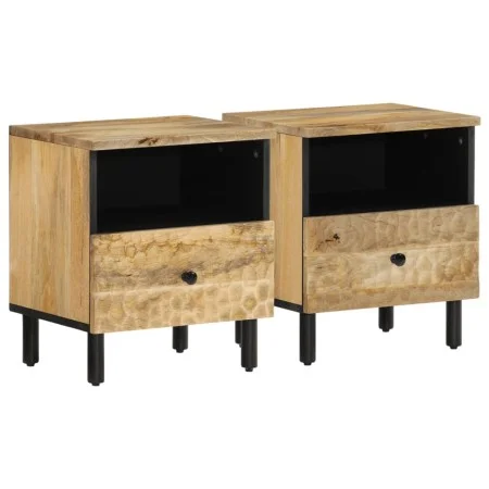 Mesitas de noche 2 uds madera maciza de mango 40x33x46 cm de , Mesitas de noche - Ref: Foro24-356898, Precio: 74,48 €, Descue...