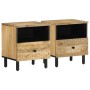 Mesitas de noche 2 uds madera maciza de mango 40x33x46 cm de , Mesitas de noche - Ref: Foro24-356898, Precio: 75,17 €, Descue...