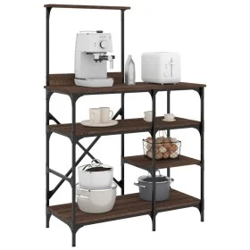 Braunes Küchenregal aus Metallwerkstoff, 90 x 40 x 132 cm von , Behälter für Küchenutensilien - Ref: Foro24-845420, Preis: 83...