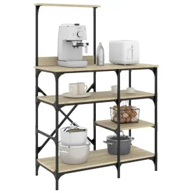 Küchenregal, Holztechnik, Metall, Eiche, 90 x 40 x 132 cm von , Behälter für Küchenutensilien - Ref: Foro24-845417, Preis: 80...