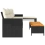 L-shaped garden sofa with black PE rattan table and cushions by , Outdoor sofas - Ref: Foro24-365581, Price: 244,08 €, Discou...