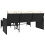 L-förmiges Gartensofa mit schwarzem PE-Rattantisch und Kissen von , Outdoor-Sofas - Ref: Foro24-365581, Preis: 231,13 €, Raba...