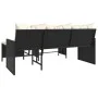 L-shaped garden sofa with black PE rattan table and cushions by , Outdoor sofas - Ref: Foro24-365581, Price: 244,08 €, Discou...