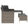 Sofá de jardín en forma de L con mesa y cojines ratán PE gris de , Sofás de exterior - Ref: Foro24-365574, Precio: 211,52 €, ...