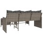 L-shaped garden sofa with table and gray PE rattan cushions by , Outdoor sofas - Ref: Foro24-365574, Price: 211,90 €, Discoun...