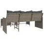 L-shaped garden sofa with table and gray PE rattan cushions by , Outdoor sofas - Ref: Foro24-365574, Price: 224,56 €, Discoun...