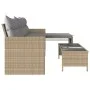 L-shaped garden sofa with beige PE rattan table and cushions by , Outdoor sofas - Ref: Foro24-365576, Price: 248,59 €, Discou...