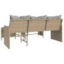 L-förmiges Gartensofa mit beigem PE-Rattantisch und Kissen von , Outdoor-Sofas - Ref: Foro24-365576, Preis: 234,40 €, Rabatt: %
