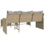 L-shaped garden sofa with beige PE rattan table and cushions by , Outdoor sofas - Ref: Foro24-365576, Price: 248,59 €, Discou...