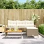 L-förmiges Gartensofa mit beigem PE-Rattantisch und Kissen von , Outdoor-Sofas - Ref: Foro24-365583, Preis: 237,26 €, Rabatt: %
