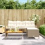 L-förmiges Gartensofa mit beigem PE-Rattantisch und Kissen von , Outdoor-Sofas - Ref: Foro24-365583, Preis: 224,59 €, Rabatt: %
