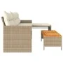 L-förmiges Gartensofa mit beigem PE-Rattantisch und Kissen von , Outdoor-Sofas - Ref: Foro24-365583, Preis: 237,26 €, Rabatt: %