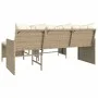 Sofá de jardín en forma de L con mesa y cojines ratán PE beige de , Sofás de exterior - Ref: Foro24-365583, Precio: 237,58 €,...