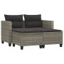 2 seater garden sofa with awning and gray PE rattan stools by , Outdoor sofas - Ref: Foro24-365796, Price: 271,37 €, Discount: %