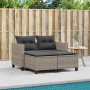 2-Sitzer-Gartensofa mit Markise und grauen PE-Rattanhockern von , Outdoor-Sofas - Ref: Foro24-365796, Preis: 255,04 €, Rabatt: %