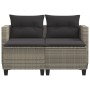 2-Sitzer-Gartensofa mit Markise und grauen PE-Rattanhockern von , Outdoor-Sofas - Ref: Foro24-365796, Preis: 255,04 €, Rabatt: %
