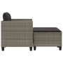2-Sitzer-Gartensofa mit Markise und grauen PE-Rattanhockern von , Outdoor-Sofas - Ref: Foro24-365796, Preis: 255,04 €, Rabatt: %