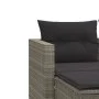 2 seater garden sofa with awning and gray PE rattan stools by , Outdoor sofas - Ref: Foro24-365796, Price: 271,37 €, Discount: %