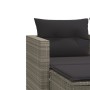 Sofá de jardín 2 plazas con toldo y taburetes ratán PE gris de , Sofás de exterior - Ref: Foro24-365796, Precio: 240,75 €
