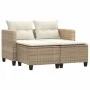 2 seater garden sofa with awning and beige PE rattan stools by , Outdoor sofas - Ref: Foro24-365794, Price: 273,04 €, Discoun...