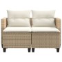 2-Sitzer-Gartensofa mit Markise und beigefarbenen PE-Rattanhockern von , Outdoor-Sofas - Ref: Foro24-365794, Preis: 246,72 €,...