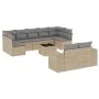 Gartensofa-Set mit beigen Kissen, 10-teilig, synthetisches Rattan von , Gartensets - Ref: Foro24-3255366, Preis: 677,42 €, Ra...
