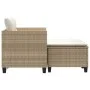 2 seater garden sofa with awning and beige PE rattan stools by , Outdoor sofas - Ref: Foro24-365794, Price: 273,04 €, Discoun...